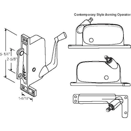 Strybuc Awning Operator White 41-200PW D